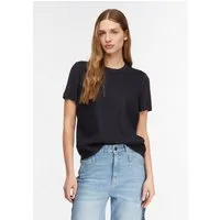 comma Kurzarmshirt T-Shirt T-Shirt im Materialmix mit Pailletten