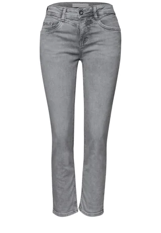 Street One - 7/8 Slim Leg Jeans im Casual Fit light grey random wash - Gr. - 7
