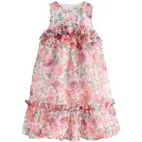 LAURA ASHLEY Volantkleid Laura Ashley voluminöses Organzakleid mit Rüschen (1-tlg)