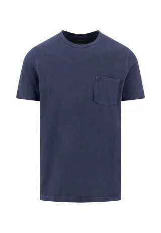 FYNCH-HATTON - T-Shirt, garment dyed, pocket navy - Gr. - XL