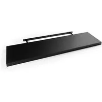 Home4You Wandboard MIKI, B 100 x H 23,5 cm, Schwarz matt, MDF, PVC, 1-tlg., 1 Ablagefläche
