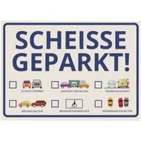 FTWdesign Notizblock Scheisse Geparkt! Comic Edition Notizblock für die Windschutzscheibe