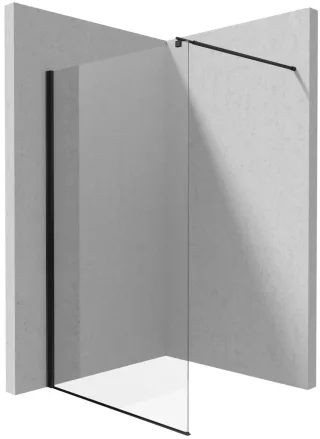 Neuesbad Dusche Wand WALK-IN Schwarz 140 CM mit Weissglas NB1DEKTSN34P1
