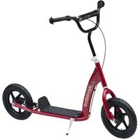 HOMCOM Cityroller Kinderroller Scooter mit verstellbarem Lenker, großen Rädern, 0 km/h, (Tretroller, 1 tlg., Kinderroller), für Außenbereich, Rot