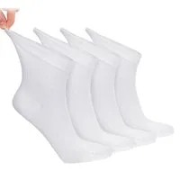 NoblesBox Diabetikersocken Diabetikerstrümpfe Damen - Weicher Komfortbund - Venenfreundlich (Beutel, 4 Paar) Bambussocken