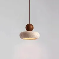 Blossom LED Pendelleuchte Travertin Pendelleuchte 3000K Warmweiß, Höhenverstellbar, Naturstein, Wabi-Sabi Hängelampe Esstischlampe für Küche, Schlafzimmer, Esszimmer