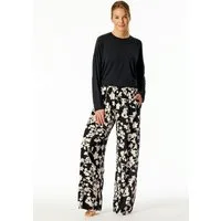 Schiesser Loungehose Mix + Relax elastischer Bund, Viskose, seitliche Taschen, weites Bein