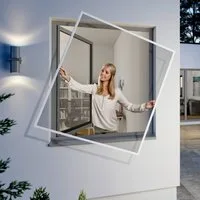 Windhager Insektenschutz-Fensterrahmen Flexi Fit, Fliegengitter teleskopierbar für Fenster, ohne bohren, (1-St), Insektenschutzgitter 100 x 120 cm, erhältlich in anthrazit oder weiß