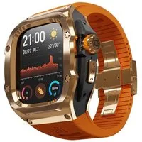 Wigento Smartwatch-Armband Silikon Metall Gehäuse für Apple Watch Ultra 2 / 1 49mm, Stoßfest, stilvoll, integriertem Armband