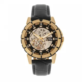 Reign Philippe Automatik Skelett-Lederarmbanduhr