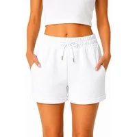 Smith & Solo Sweatshorts Kurze Hose Damen Shorts (1-tlg) Basic, Lycra, umschlagene Beinsaum