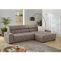 Jockenhöfer Gruppe Ecksofa Le Mans L-Form, B: 320 cm, mit 30 cm elektr. Sitztiefenverstellung, Kopfteilverstellung, induktive Ladestation, USB-Anschluss & Zierkissen