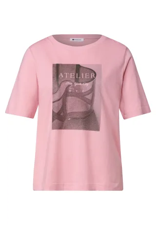 Street One - T-Shirt mit Rundhals und Fotoprint vintage blush - Gr. - 38