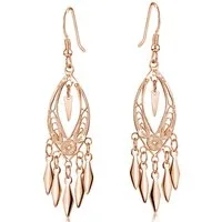 Materia Paar Ohrhänger Damen Ohrringe Orientalisch SO-222 Rose, 925 Sterling Silber, vergoldet