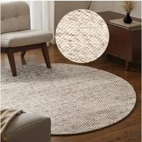 ELLE DECORATION Wollteppich Beans, rund, Höhe: 10 mm, Handweb Teppich Wolle, Rund, Perlenstruktur, Wohnzimmer, Schlafzimmer