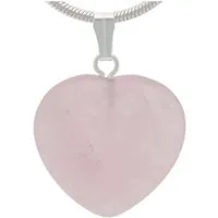 Lebensquelle Plus Kettenanhänger Rosenquarz Herzanhänger, 2x2 cm