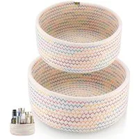 FOUORTUNATE-BEE Aufbewahrungskorb Bunte Aufbewahrungskörbe, 2er-Set (2 St), Praktische und dekorative geflochtene Körbe für Zuhause