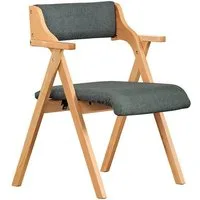 SoBuy Klappstuhl FST98, Holzstuhl Küchenstuhl Esszimmerstuhl klappbar, 4-Fuß-Stühle (1 St), Polsterstuhl mit Rücken- & Armlehne, Bürostuhl, Ergonomisches Design