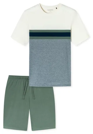 SCHIESSER - Schlafanzug kurz khaki - Gr. - 48