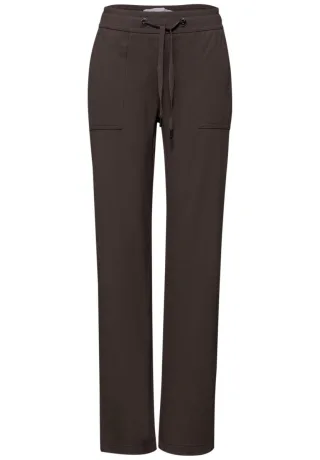 Street One - Punto di Roma Hose mit geradem Bein und hohem Bund braun - Gr. - 32