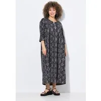 Ulla Popken Jerseykleid Maxi-Jerseykleid Schlangenmuster 3/4-Arm