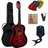 MSA Konzertgitarre C, 3/4 Konzertgitarre im Set, Classic, Nylonsaiten, Tasche, Band, Saiten, 3xPik, Stimmgerät, Lindenholz
