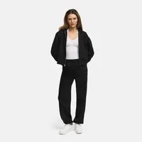 cfab (creamy fabrics) Sweatjacke Everyday Relaxed Fit Zip Hoodie-Schwarz-L (1-tlg)