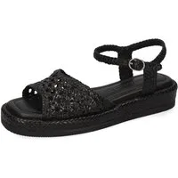 Melvin & Hamilton Vim 3 Leder-Geflochtene Schuhe für Damen Sandale Plateausohlen, Echtes Leder, Von Hand geflochten
