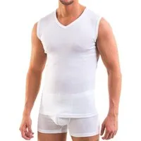 HERMKO Unterhemd 3050 Bio-Baumwolle, Muskelshirt,Vest, V-Ausschnitt, breite Achsel
