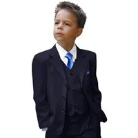 Paul Malone Kinderanzug Anzug für Jungs 6tlg Slim Fit Kommunionanzug, Konfirmationsanzug (6-tlg., mit Sakko, Weste, Hose, Hemd, Krawatte und Einstecktuch) KA60 mit blauer Krawatte, blau, 86 (1 Jahr)