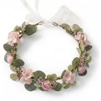 H-basics Stirnband Blumenkranz Boho Kunstblumen Hochzeit Festival Kunstblumen in natürlicher Optik