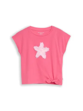 tom tailor kids - T-Shirt mit Knoten-Detail flashy pink - Gr. - 110