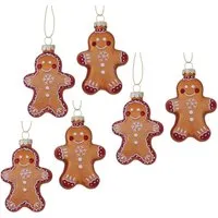 LeGer Home by Lena Gercke Christbaumschmuck Weihnachtsanhänger Gingy (6-tlg), Weihnachtlicher Lebkuchenmann, 6er-Set, Weihnachtsdeko