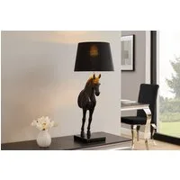 riess-ambiente Tischleuchte BLACK BEAUTY 75cm schwarz gold · Tischleuchte mit Pferde-Kopf, keine besonderen Funktionen, ohne Leuchtmittel, Skulptur · Dekoration · mit Lampenschirm · Wohnzimmer · Design