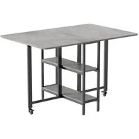 Mondeer Esstisch Klappbarer (1 Tisch), Gestell aus Metall, mit Zwei offene Ablagefächer, Breite 120cm