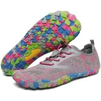SAGUARO Smart II (flexible Sohle, breite Zehenbox) grau/pink Barfußschuh