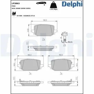 Delphi Bremsbel?ge hinten Nissan Qashqai X-Trail