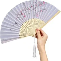 Bomiclss Handfächer Faltbare Fächer, Handfächer, Bambusfächer mit Quaste für Tanzen, (1-tlg), Cosplay, Hochzeit, Party, Requisiten-Dekoration