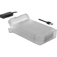 USB 3.2 Gen 1 Konverter, USB-A Stecker > SATA 22 Pin Stecker schwarz, 45cm, mit 3,5" Schutzhülle