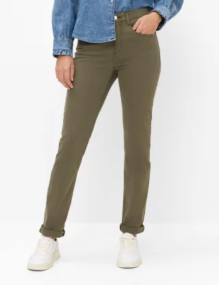 Brax Damen Five-Pocket-Hose Style MARY DARK KHAKI Denim Grün Khaki, denim grün - khaki, Gr. 38K