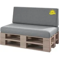 sunnypillow Palettenkissen Milano - 2er Set Palettenauflage mit abnehmbarem Bezug Kaltschaum, 2er Set Sitz- und Rückenkissen