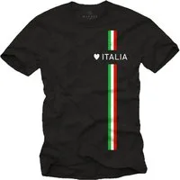 MAKAYA T-Shirt Herren Italia Herz Italienische Flagge Fahne Fußball Trikot Italien Männer