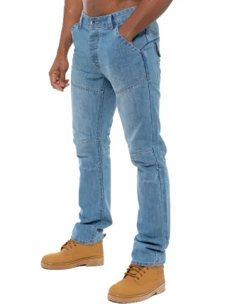 Enzo Herren Denim Jeans Straight Leg - Himmelblau