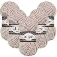 Alize 5 x ALIZE Superlana Megafil Häkelwolle, 55 m, Super Bulky,Handstrickgarn,Häkeln
