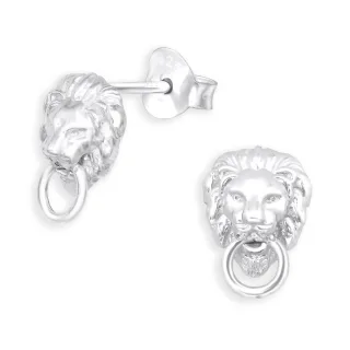 L?wen T?r Klopfer Ohrringe aus 925 Silber