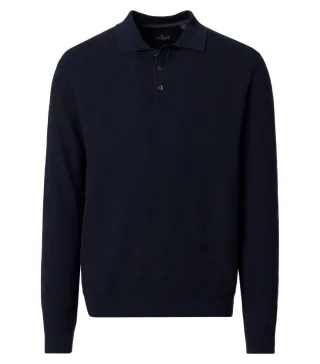 CASAMODA - Langarm Polo-Shirt blau - Gr. - M