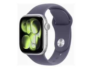 Apple Watch Series 11 (GPS + Cellular) 42mm Aluminium silber mit Sportarmband S/M nebelviolett | mf8h4zr/a |