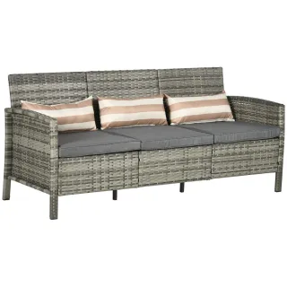 Outsunny Rattan, Grau, Metall, 68x78x173 cm, Loungemöbel, Outdoorsofas