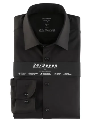 OLYMP - Body Fit: Langarmhemd schwarz - Gr. - 37