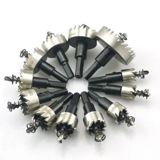 12PCS High-Speed Steel Hole Saw Set 15-50mm HSS4241 Drill Bit Alloy Metal Cutting Tool for 2mm Thick Sheets